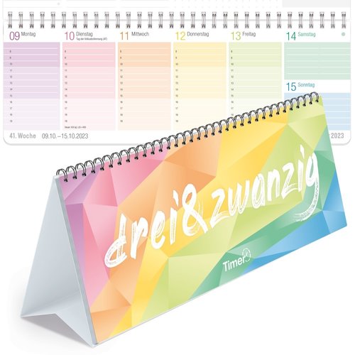 Häfft-Verlag Wochen-Tischkalender 2023 mit Aufsteller [Rainbow]