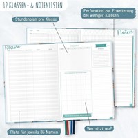 Häfft-Verlag Lehrer-Planer A5+ 22/23 [Watercolor Waves]