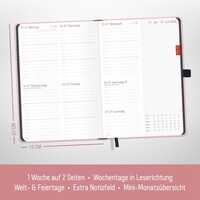 Häfft-Verlag Chäff-Timer Deluxe 23/24 (18 Monate) A5 "Rosé"