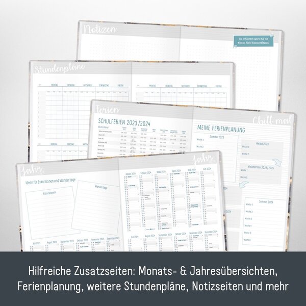 Häfft-Verlag Häfft Lehrer-Planer A5+ 23/24 Motiv "Grey Marble"