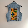 Vintage jeans giletje met gele Ankara