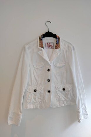 Vintage jeans jasje met Dashiki