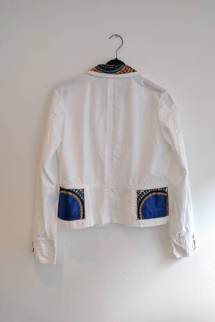 Vintage jeans jasje met Dashiki