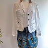 Vintage jeans rokje met blauwe Ankara