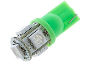 T10 5 x 5050 SMD LED Green 12V Autolamp