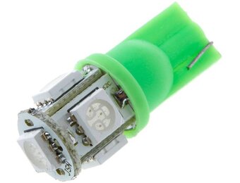 T10 5 x 5050 SMD LED Green 12V Autolamp