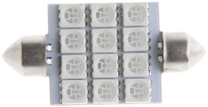 Festoon 12 x 5050 SMD LED Green 41 MM 12V Interieur Autolamp