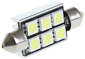 Festoon 6 x 5050 SMD LED Canbus White 39 MM 12V Autolamp