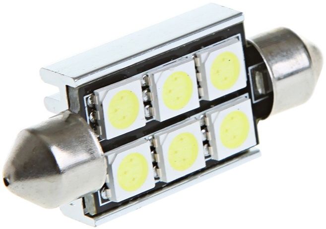 Festoon 6 x 5050 SMD LED Canbus White 39 MM 12V Autolamp