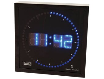 Balance Time Blue LED Wandklok Aluminium