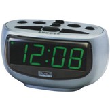Balance Time Green LED Display Wekker Silver