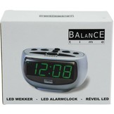 Balance Time Green LED Display Wekker Silver