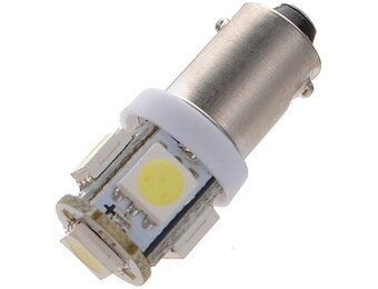 T11 BA9S 5 x 5050 SMD LED White 12V Autolamp