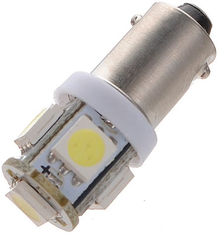 T11 BA9S 5 x 5050 SMD LED White 12V Autolamp
