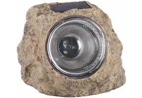 Ranex Solar 3 LED's Kunststof Steenlamp Naxos Grey