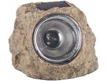 Ranex Solar 3 LED's Kunststof Steenlamp Naxos Grey