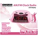 Konig Konig Red LED AM/FM Wekkerradio Pink met Speaker Konig Konig Red LED AM/FM Wekkerradio Pink met Speaker