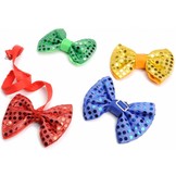 Lichtgevende LED Feest Strik met Pailletten + Batterij