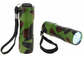 ProPlus 9 LED's Aluminium Zaklamp Army