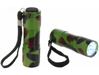 ProPlus 9 LED's Aluminium Zaklamp Army