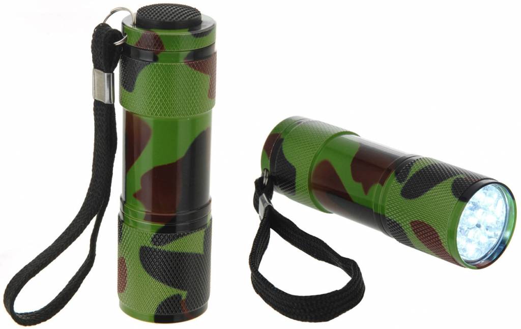 ProPlus 9 LED's Aluminium Zaklamp Army