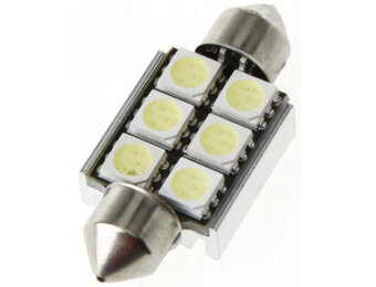 Festoon 6 x 5050 SMD LED Canbus White 36 MM 12V Autolamp