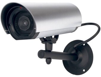 König CCTV Dummy Buitencamera met IR LED en Ophangbeugel Silver