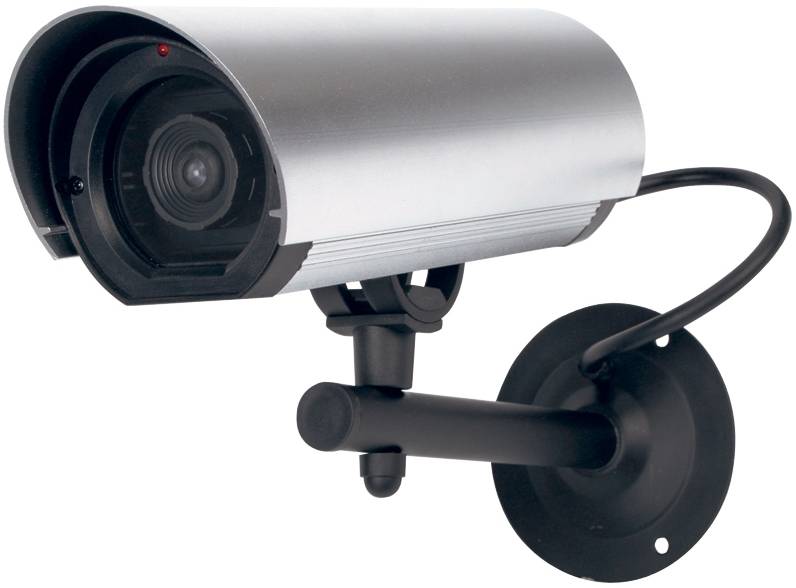 König CCTV Dummy Buitencamera met IR LED en Ophangbeugel Silver