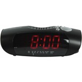 Konig Red LED AM/FM Wekkerradio Black