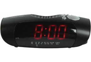 Konig Red LED AM/FM Wekkerradio Black
