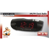 Konig Red LED AM/FM Wekkerradio Black