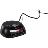 Konig Red LED AM/FM Wekkerradio Black met Speaker