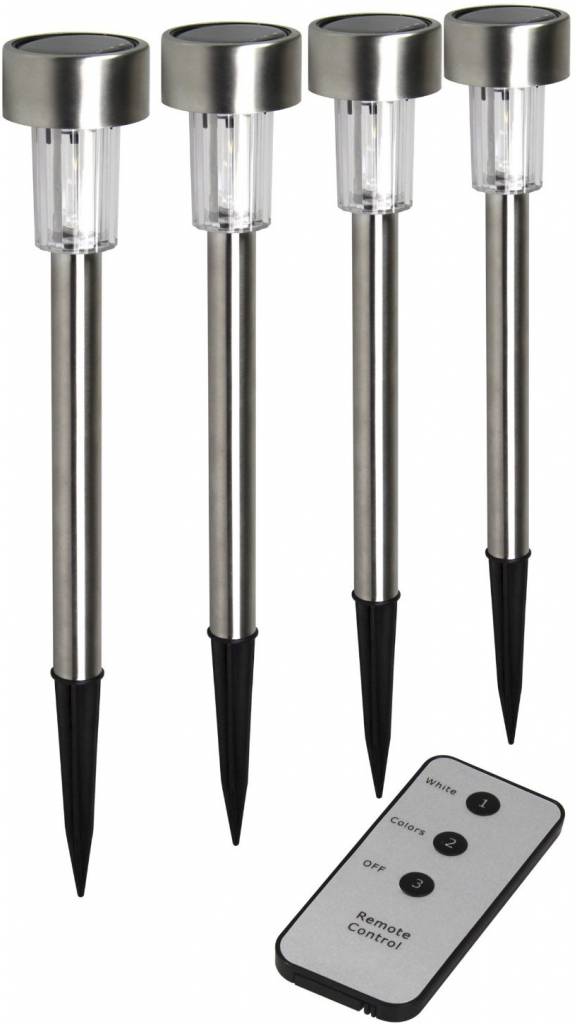 Ranex Cleo RGB LED Solar 4-Set Tuinlampen