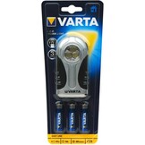 Varta 3 LED's Silver Light met Rubber Handgreep
