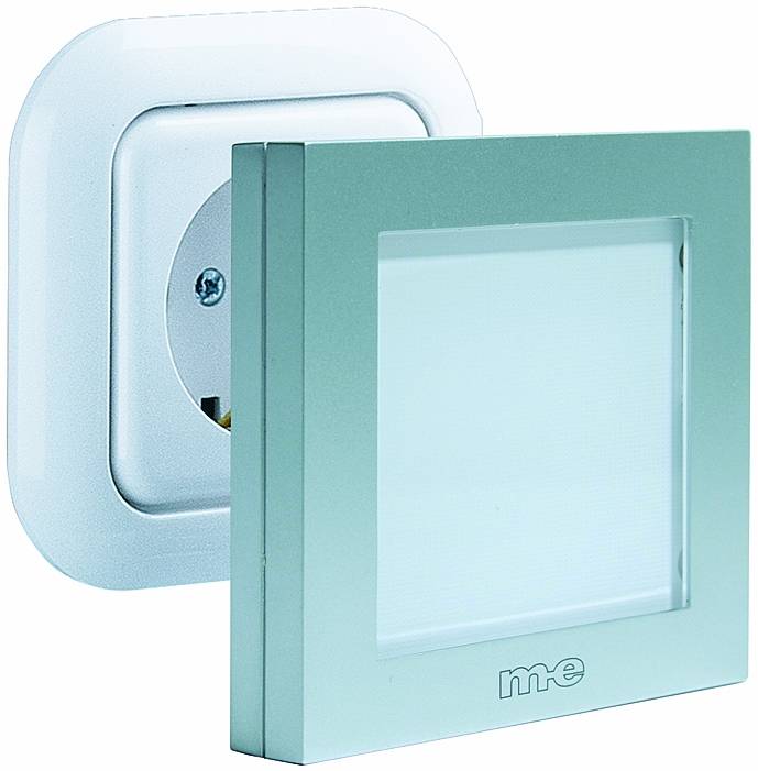 M-E White LED Nachtlicht met Automatisch Schemersensor Silver