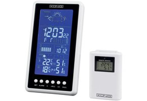 Konig Blue LED Backlight Draadloze Weerstation White