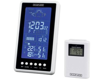 Konig Blue LED Backlight Draadloze Weerstation White