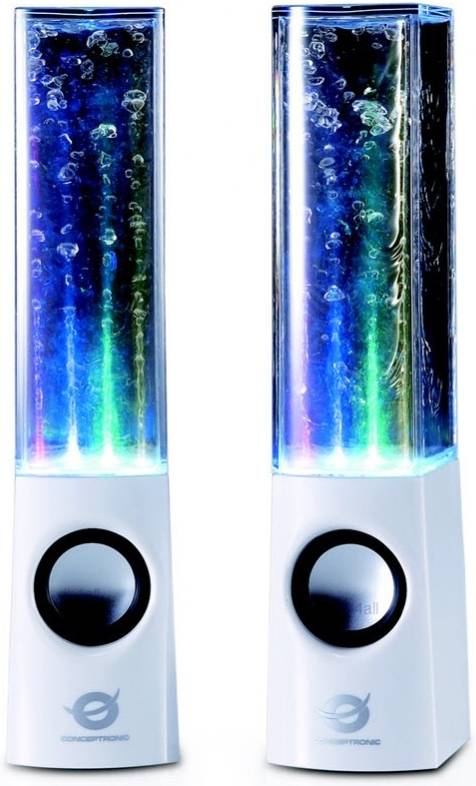 Conceptronic CLLDWASPKW Dancing Water LED Speakers - White