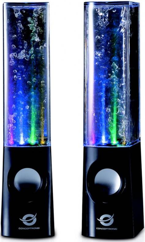 Conceptronic CLLDWASPKB Dancing Water LED Speakers - Black