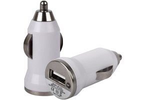Universele LED USB Mini Autolader / Car Charger Adapter White