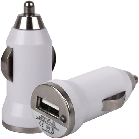 Universele LED USB Mini Autolader / Car Charger Adapter White