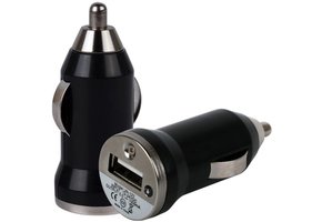 Universele LED USB Mini Autolader / Car Charger Adapter Black