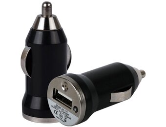 Universele LED USB Mini Autolader / Car Charger Adapter Black