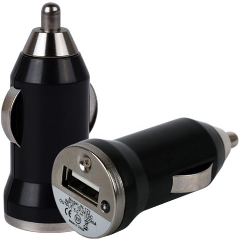 Universele LED USB Mini Autolader / Car Charger Adapter Black