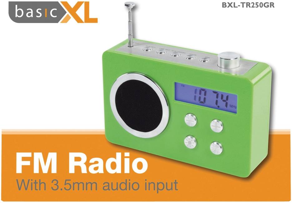 BasicXL Draagbare FM Radio Green