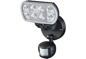Brennenstuhl L801 8 LED's Muurlamp met Bewegingsmelder Black