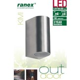 Ranex Kimi SMD 2 x 3 W LED Wandlamp Aluminium - Glas