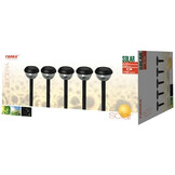 Ranex Lucera Solar LED Tuinlamp op Spies 5 Set Black