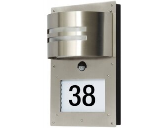 Ranex Essex Dual Sensor LED Buitenlamp met Huisnummer RVS