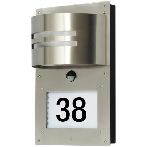 Ranex Ranex Essex Dual Sensor LED Buitenlamp met Huisnummer RVS Ranex Ranex Essex Dual Sensor LED Buitenlamp met Huisnummer RVS